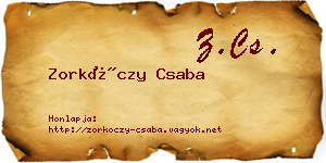 Zorkóczy Csaba névjegykártya
