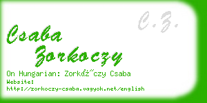 csaba zorkoczy business card